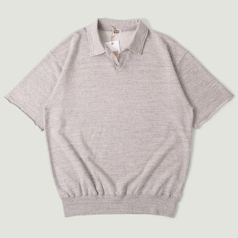 Cut Off Sleeve Sweat Polo Heather Grey