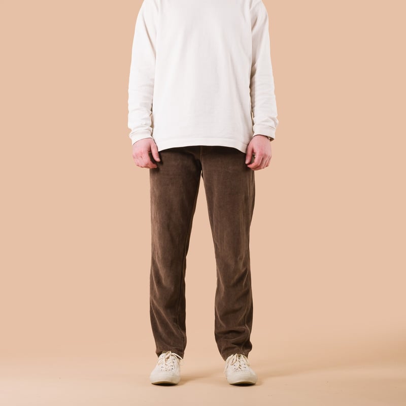 Image-Flâneurs_GOOD ON / Knit Corduroy Pants P-Brown_de face