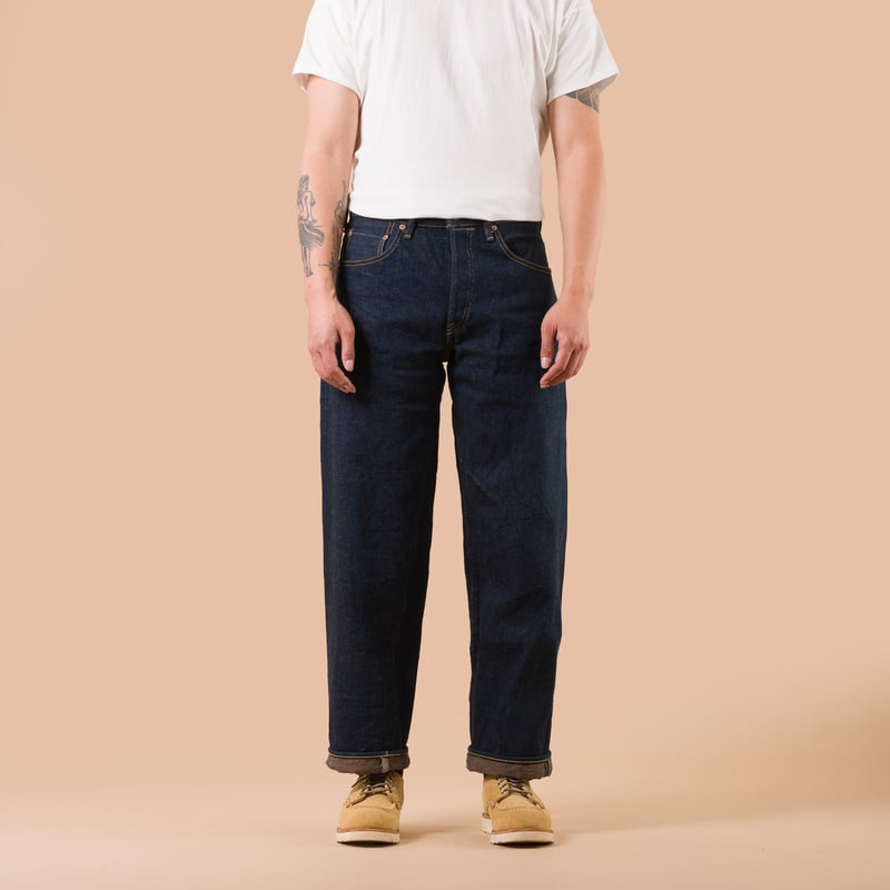 Image Flâneurs jeans ONI DENIM / 822ZR-LBR 20oz Secret Denim Super Wide Tapered Light Brown de face