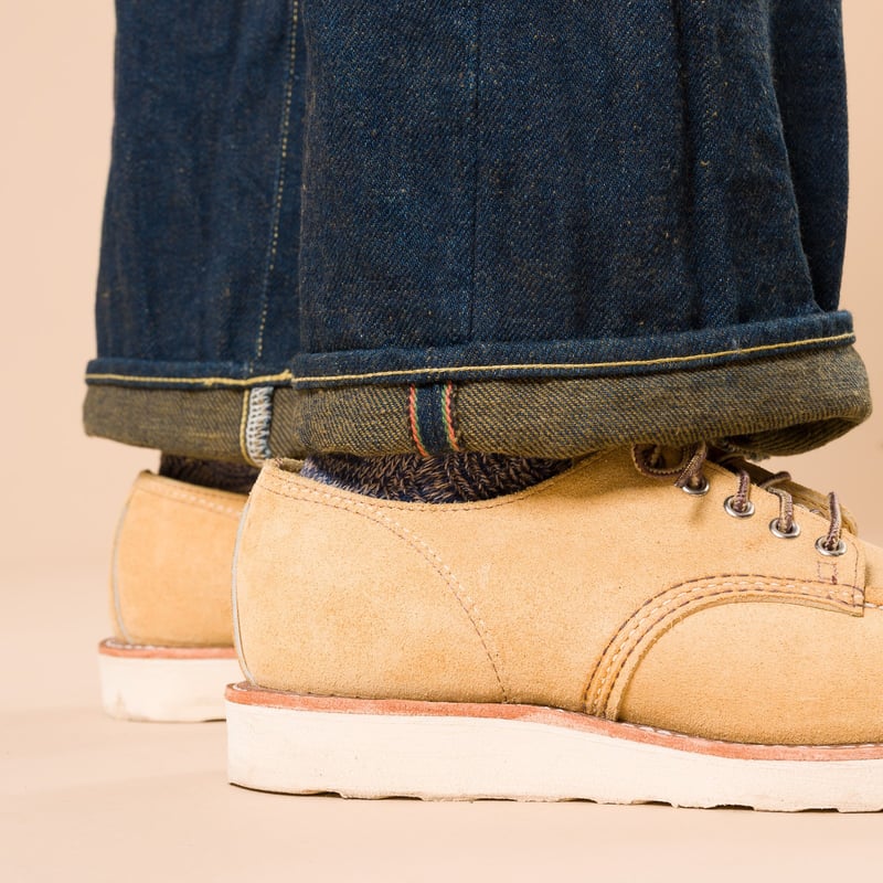 Image-Flâneurs_ONI DENIM / 200ZR-OLV 20oz Secret Denim Wide Straight Olive Weft_détail bas