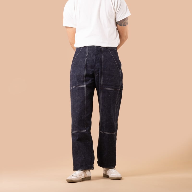 Image-Flâneurs_WAREHOUSE & CO. / Lot. 1239 1930's WPA Double Knee Denim Trousers Indigo_de face