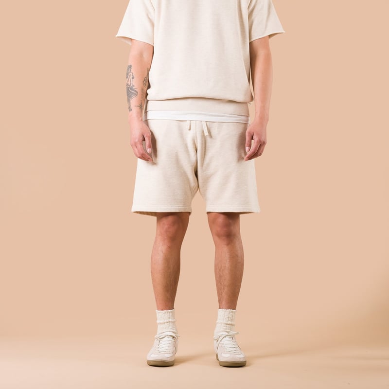 Image-Flâneurs_BEAMS PLUS / Sweat Short Oatmeal_de face