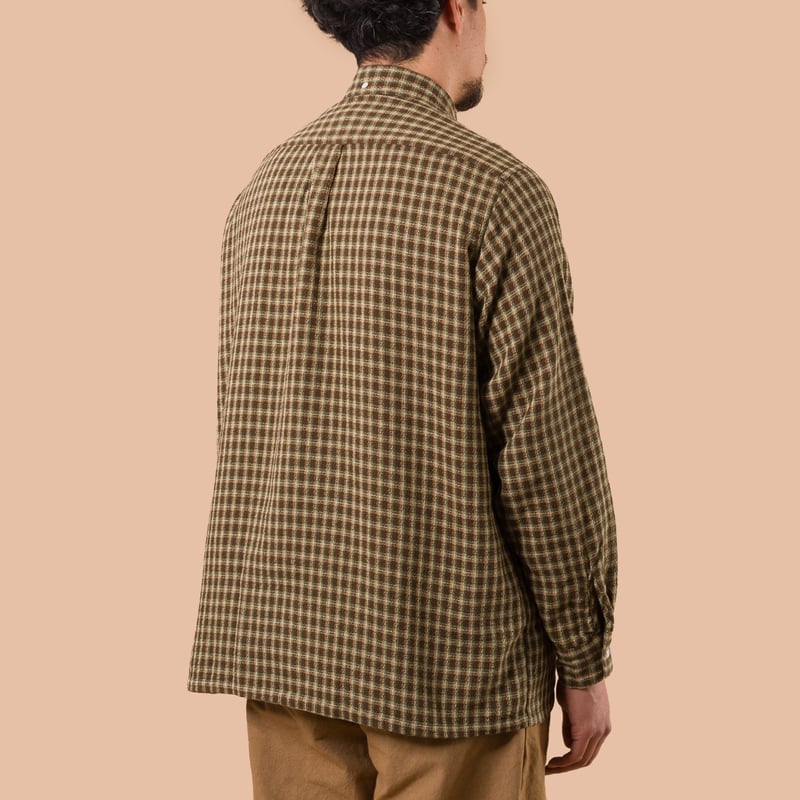 Image flâneurs BEAMS PLUS / Open B.D. Panama Plaid Double Face Brown de dos