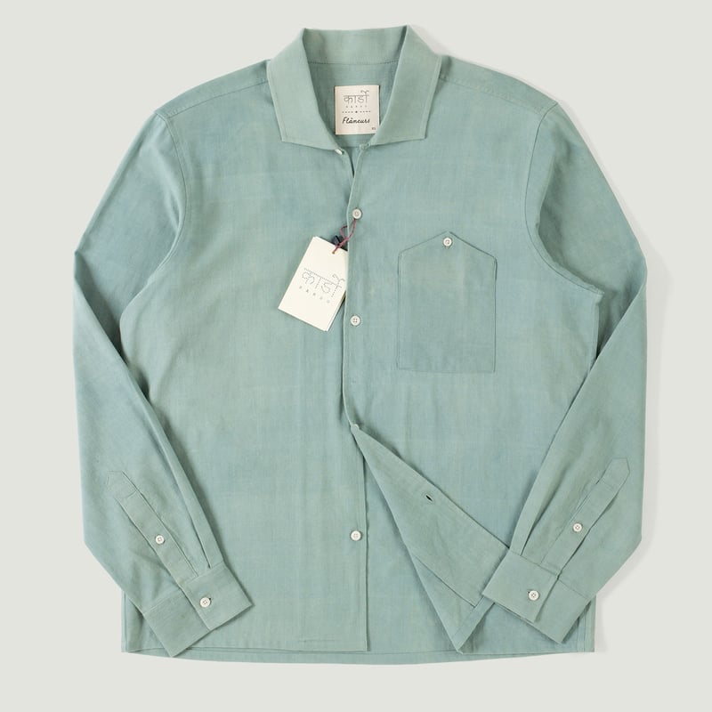 Vignettes KARDO x FLANEURS LS Shirt Handwoven Denim Light Indigo
