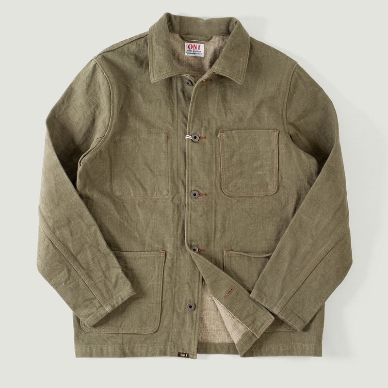 Vignettes flaneurs ONI DENIM 03502-18oz Olive Drab Denim Coverall