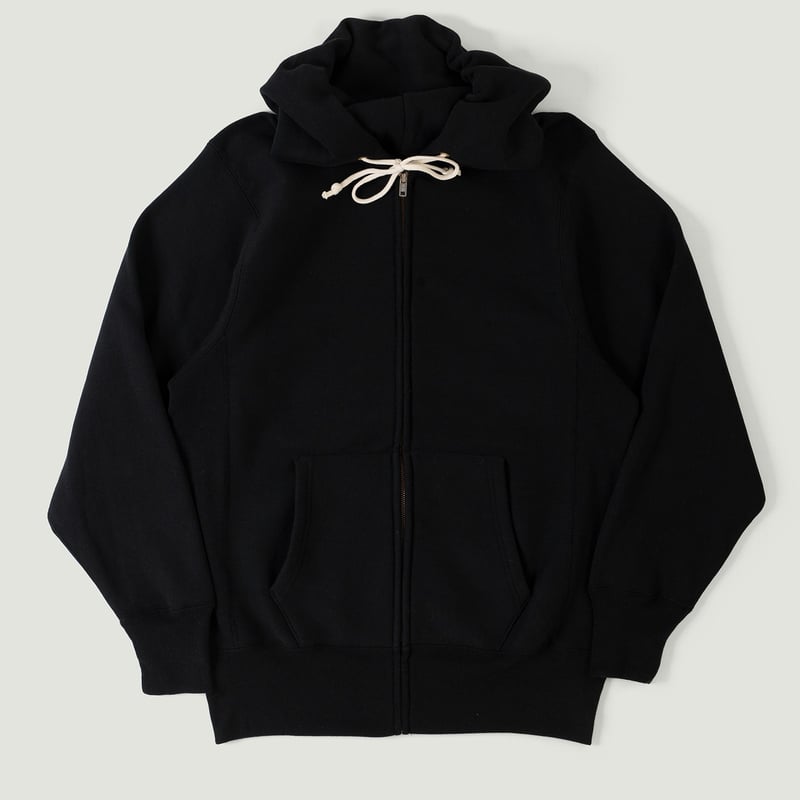 Vignettes flaneurs WAREHOUSE & COW Lot. 487 Zip Hooded Sweatshirt Black