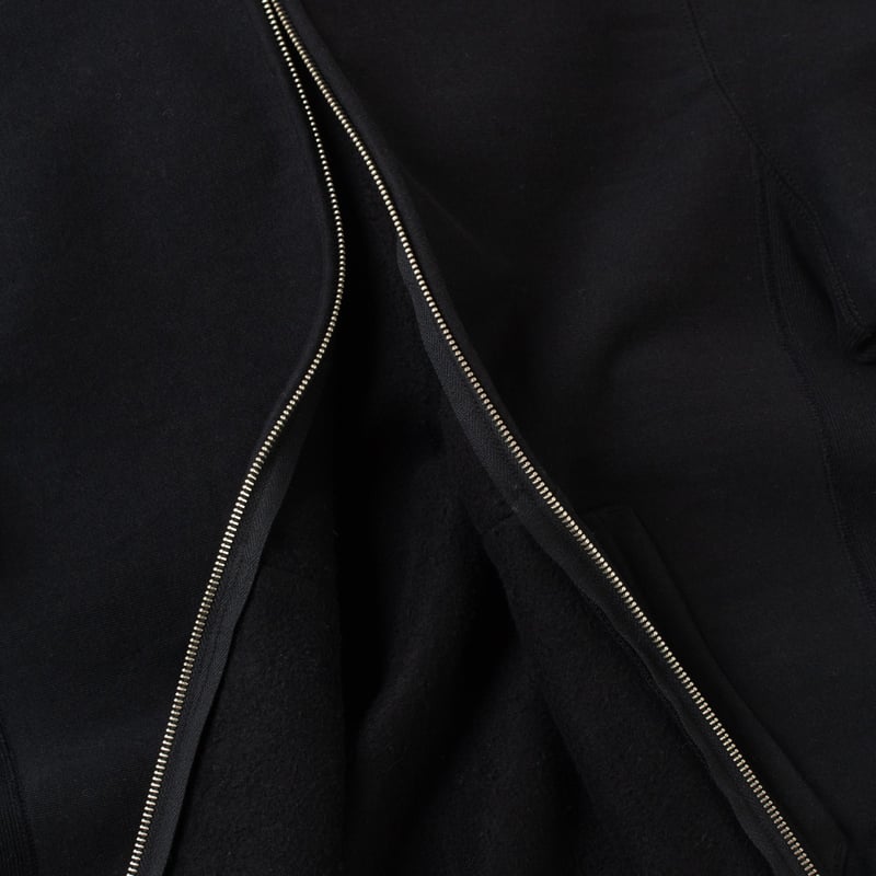 détail zip flaneurs WAREHOUSE & COW Lot. 487 Zip Hooded Sweatshirt Black (3)
