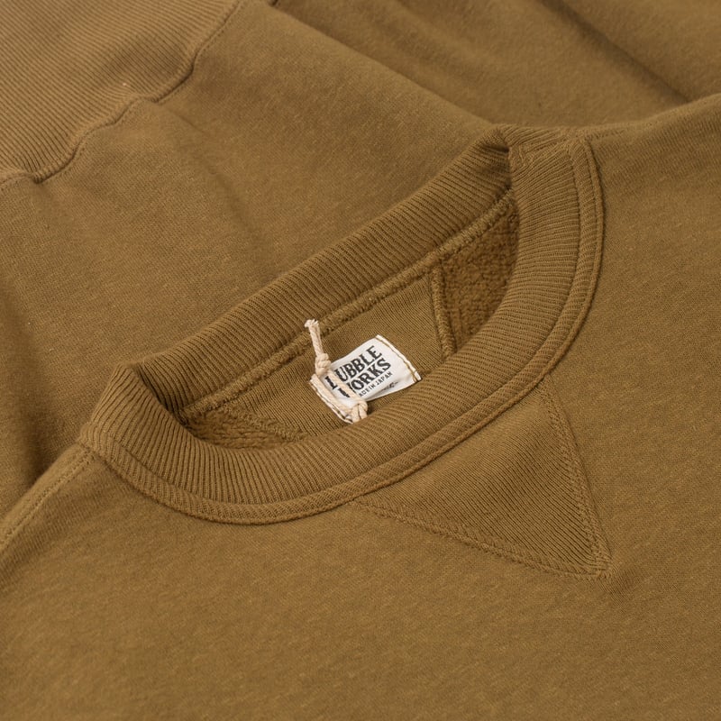 détails flaneurs DUBBLE WORKS  Loopwheel Sweat khaki (1)