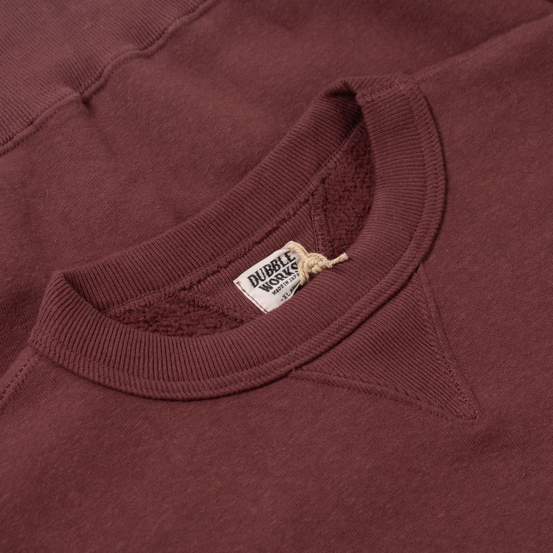 détails flaneurs DUBBLE WORKS  Loopwheel Sweat bordeaux (1)