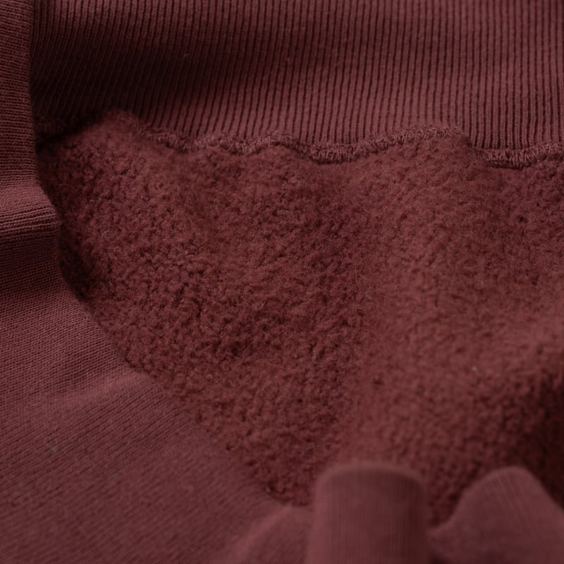 détails flaneurs DUBBLE WORKS  Loopwheel Sweat bordeaux (3)