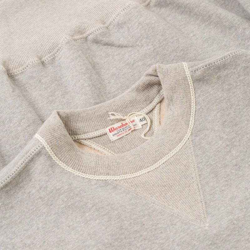 détail flaneurs WAREHOUSE & CO.  Lot. 401 Plain Crew Neck Sweashirt heather grey (1)