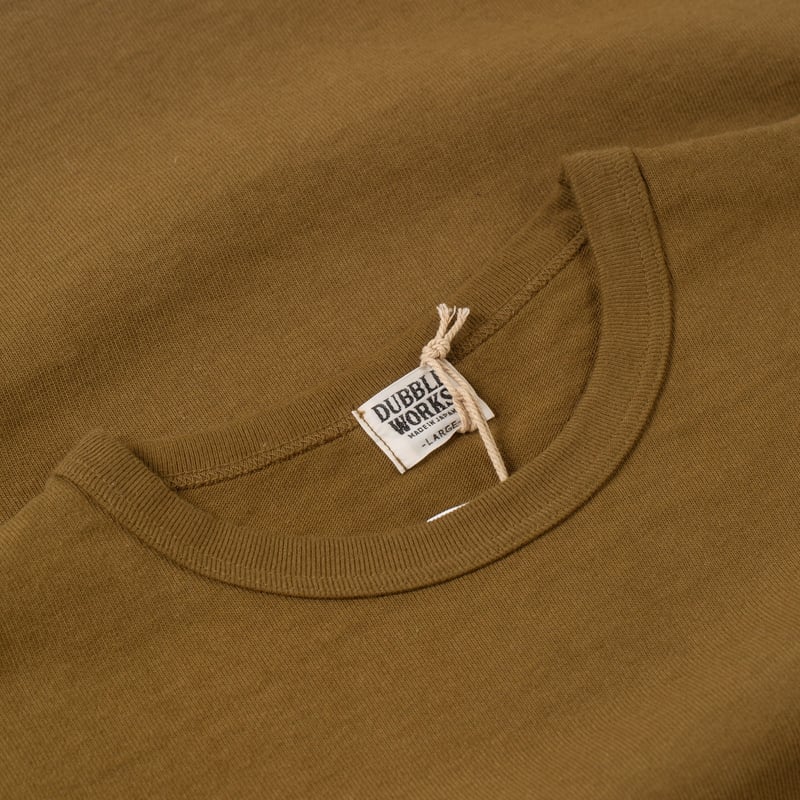 image colflaneurs DUBBLE WORKS Heavyweight Short Sleeve Tee Khaki dos (2)