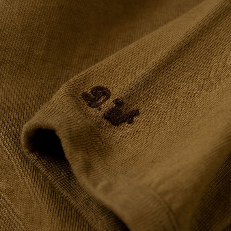 image colflaneurs DUBBLE WORKS Heavyweight Short Sleeve Tee Khaki manche