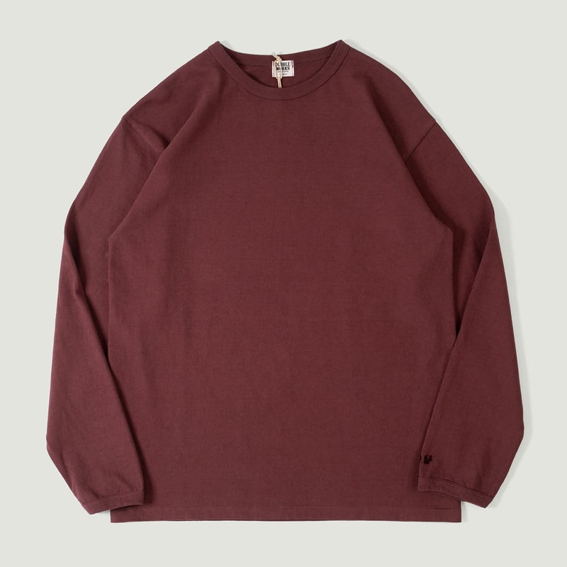 Vignette flaneurs DUBBLE WORKS Heavyweight Long Sleeve Tee bordeaux