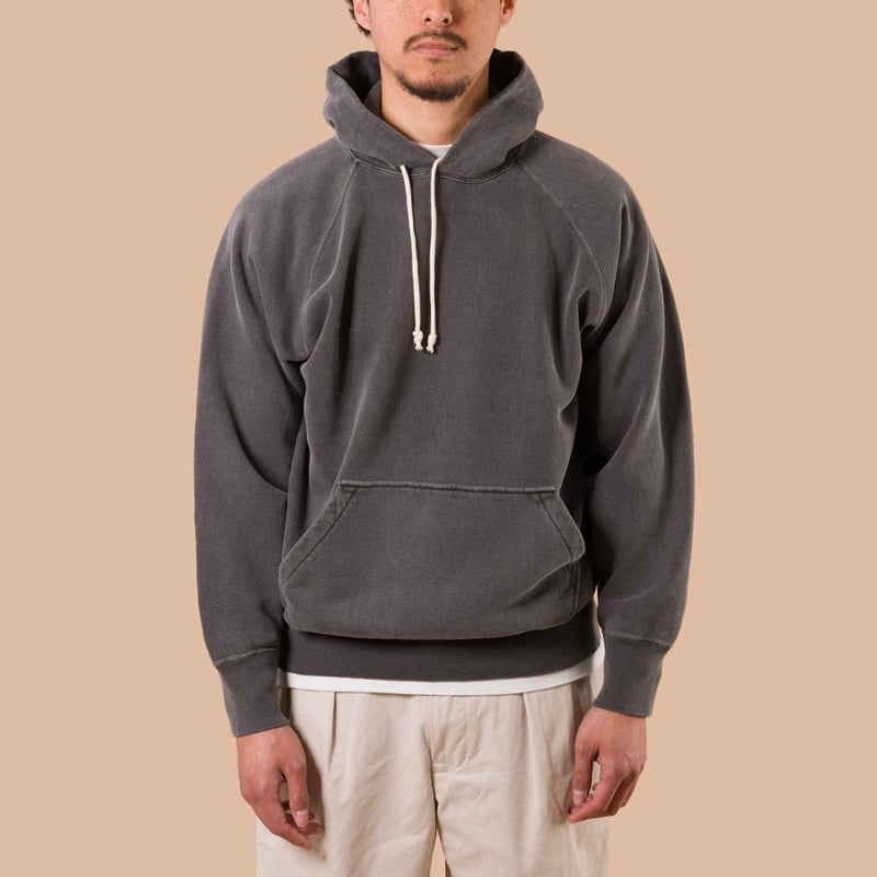image de face flaneurs DUBBLE WORKS  Loopwheel Sweat Hoodie pigment dye sumikuro