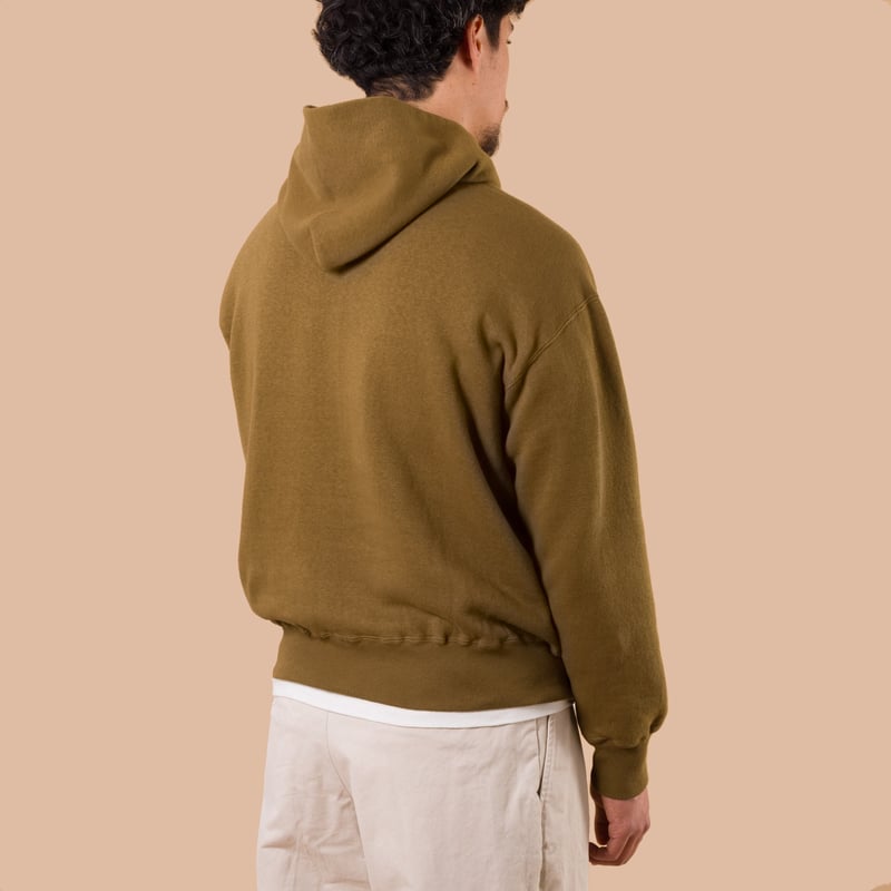 image de dos flaneurs DUBBLE WORKS  Loopwheel Sweat Hoodie Khaki