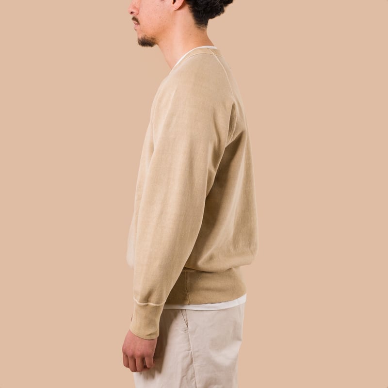 Flatseams Raglan Sweatshirt Pigment Dye Dark Beige