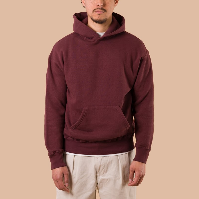image de face flaneurs DUBBLE WORKS  Loopwheel Sweat Hoodie Bordeaux