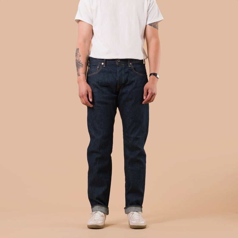 image flaneurs ONI DENIM 121S Ishikawadai 15oz Slim Tapered Stretch Jean de face