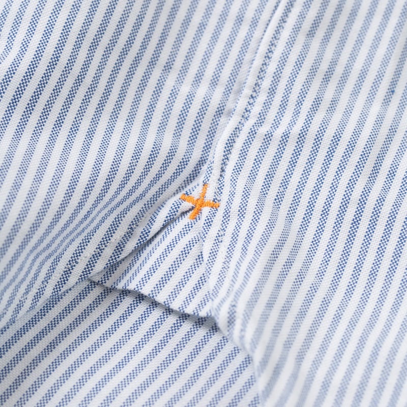 image hirondelle flaneurs chemise oxford candy stripe blue Beams Plus Japan (1)