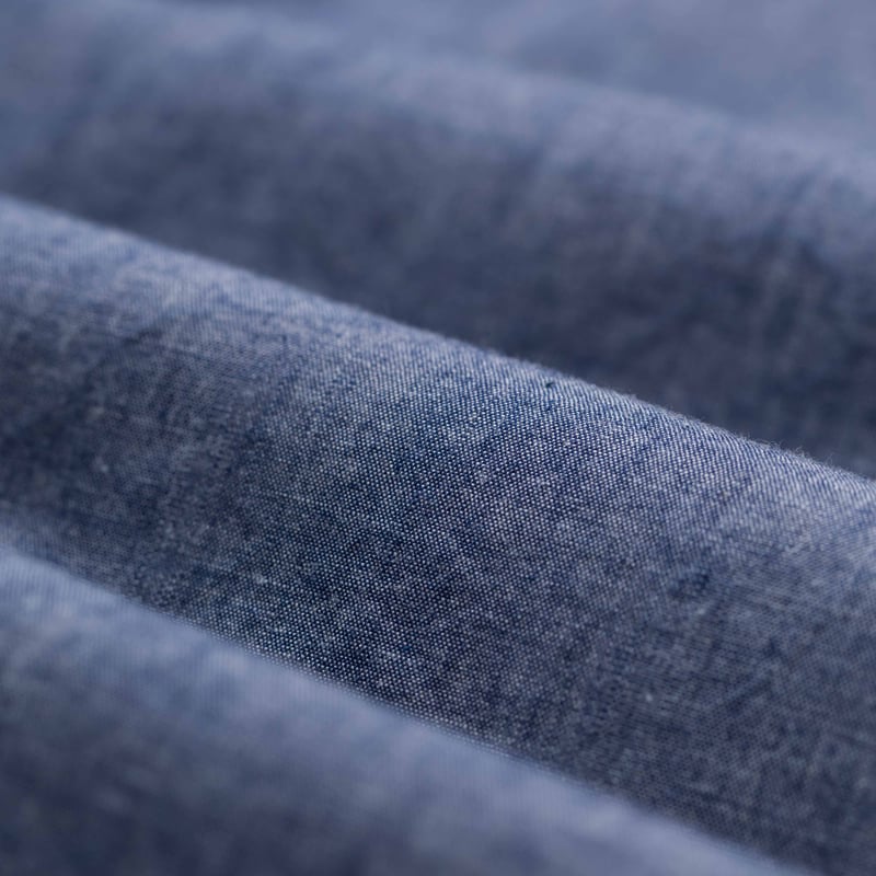 Military Open Collar Chambray Blue