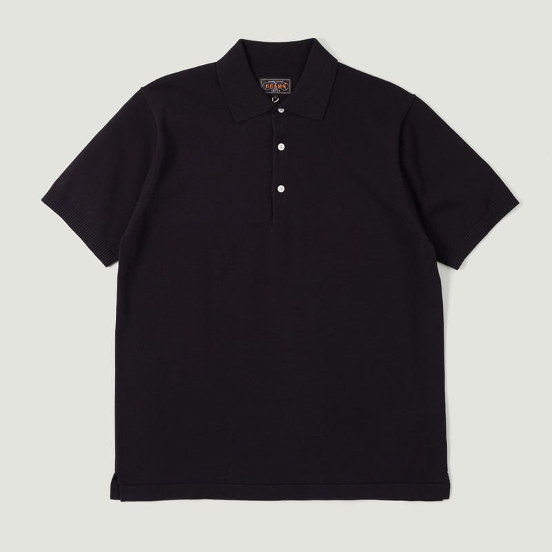 Image-Flâneurs_BEAMS PLUS / Knit Polo 12G Black vignette