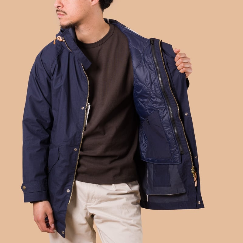 flaneurs MANIFATTURA CECCARELLI  All Weather Coat navy de face vue intérieur