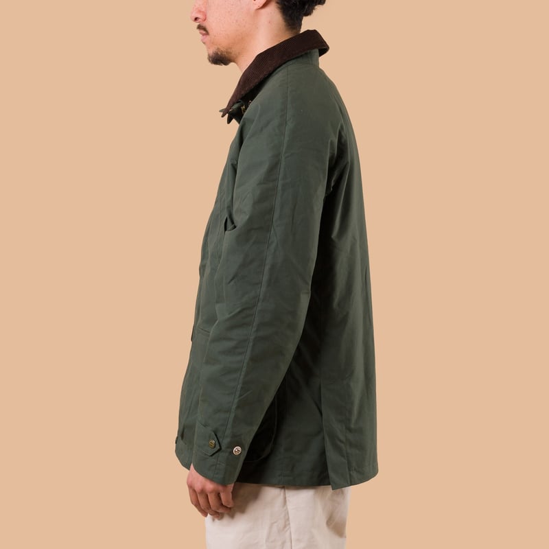 Image-Flâneurs_MANIFATTURA CECCARELLI / Rain Caban Dark Green de profil