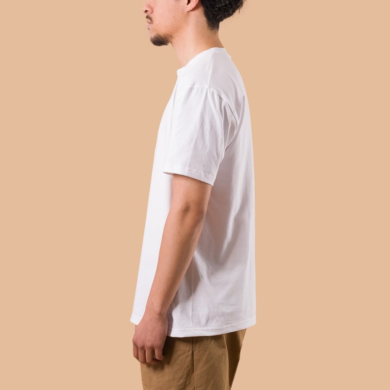 flâneurs  teeshirt henley basic BEAMS PLUS 2 Pack Henley Tee White de profil