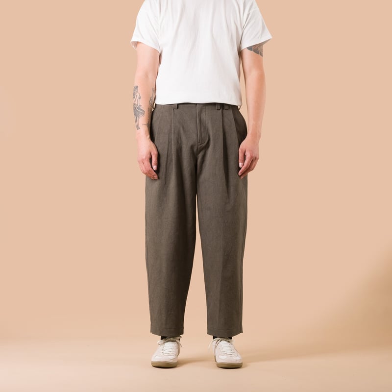 Canvas Trousers Dark Moss Gray
