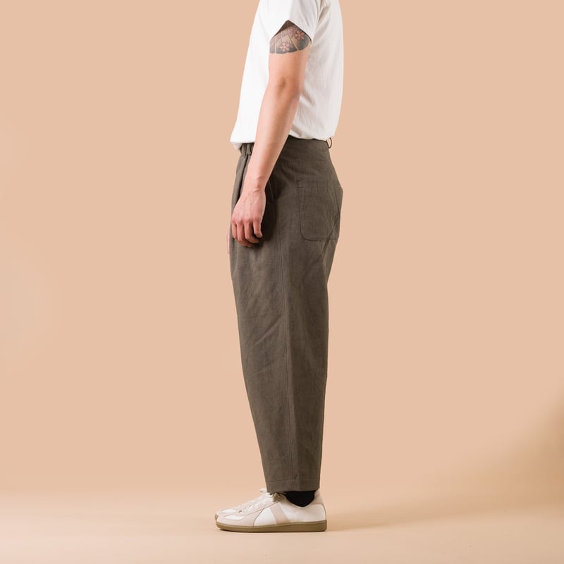 Canvas Trousers Dark Moss Gray