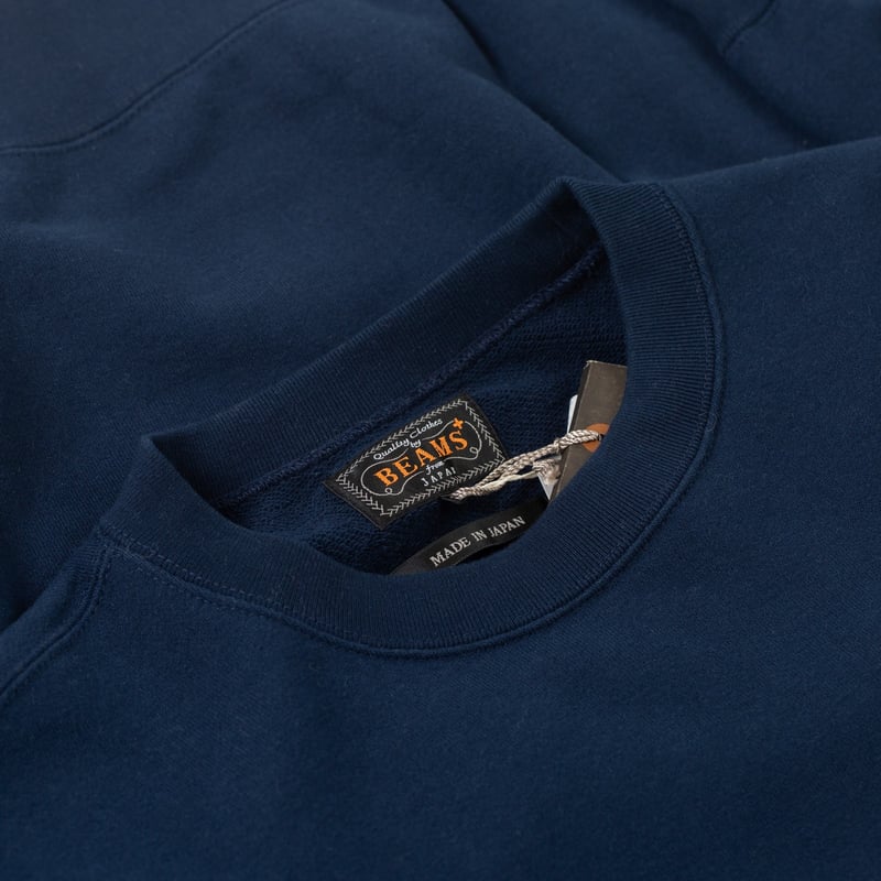 détail col flaneurs  BEAMS PLUS crewneck sweatshirt navy (2)