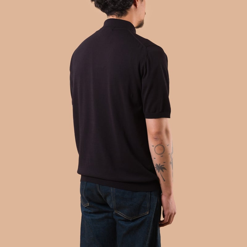 Image_Flâneurs_MOONCASTLE / Polo Ice Cotton Manches Courtes Black de dos