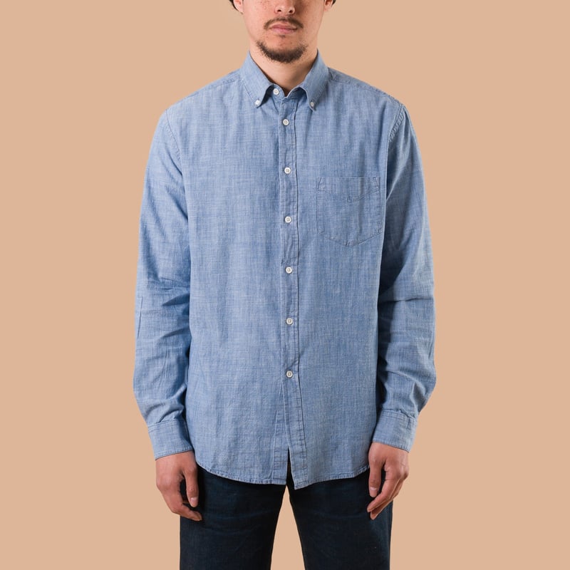 Image-Flâneurs PORTUGUESE FLANNEL / Chambray Shirt de face