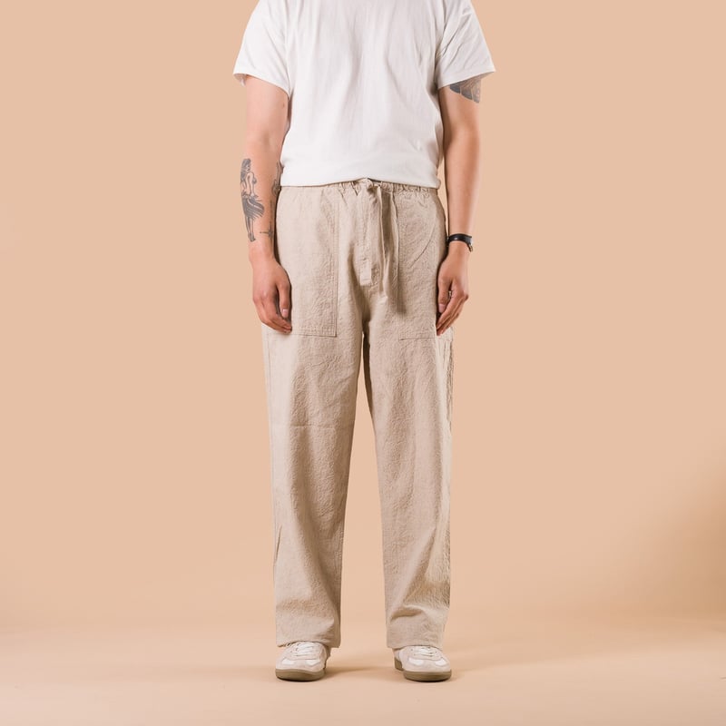 image flâneurs SEUVAS / L/C Relaxed Pants Natural de face