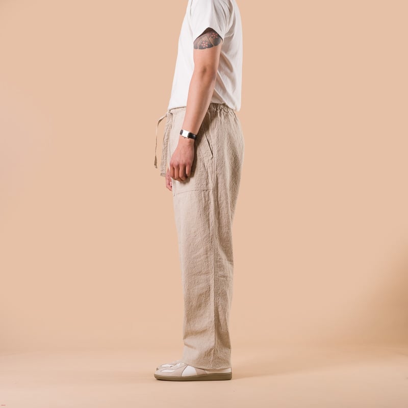 image flâneurs SEUVAS / L/C Relaxed Pants Natural de profil
