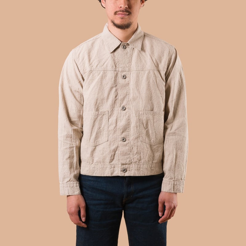 image flâneurs SEUVAS / L/C Trucker Jacket Natural de face