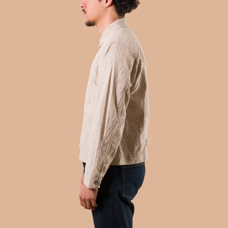 image flâneurs SEUVAS / L/C Trucker Jacket Natural de profil