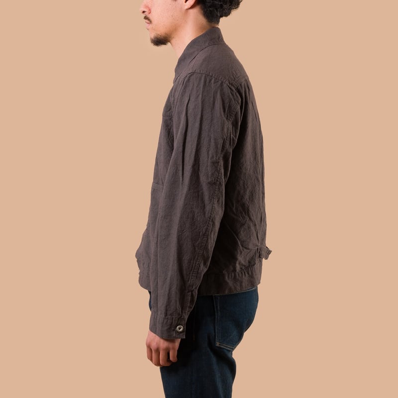 image flâneurs SEUVAS / L/C Trucker Jacket Charcoal de profil