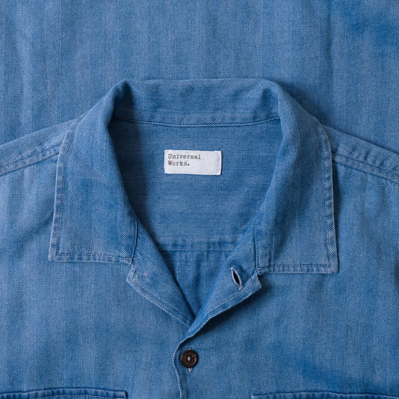 Attendant Shirt Washed Indigo Recycled Herringbone