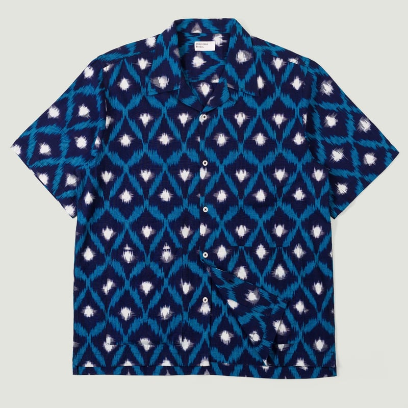 image flâneurs UNIVERSAL WORKS / Deck Shirt Diamond Ikat Indigo vignette