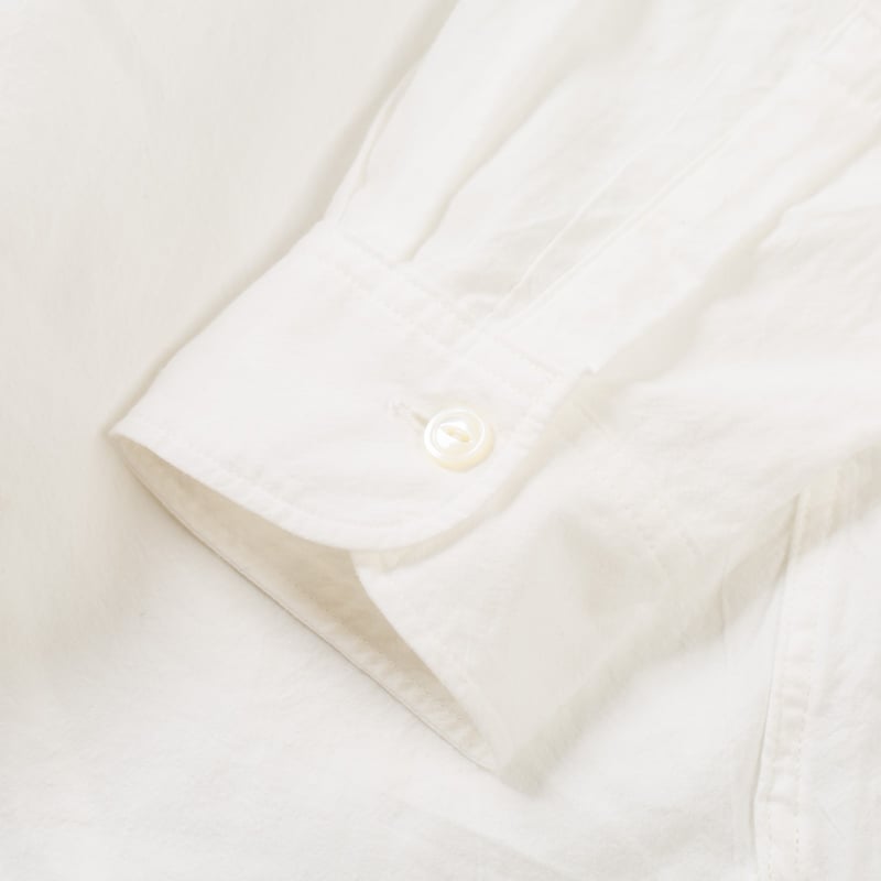 détail flaneurs FOB Factory F3429 Band Collar Shirt White (1)
