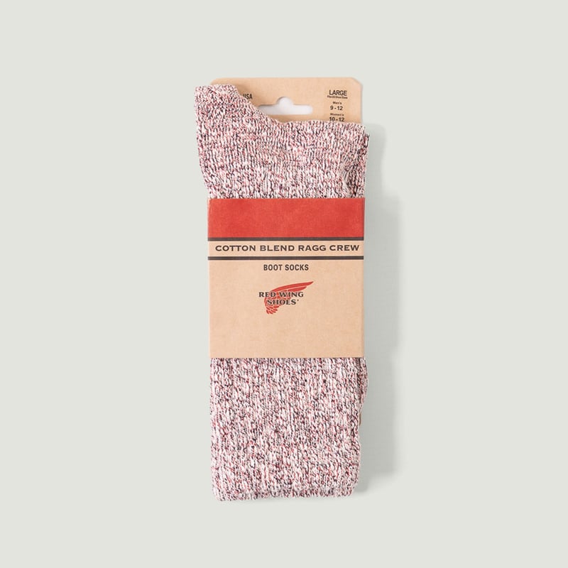 image flâneurs RED WING SHOES / Cotton Blend Ragg Crew Socks Hot Burgundy/Navy/White vignette