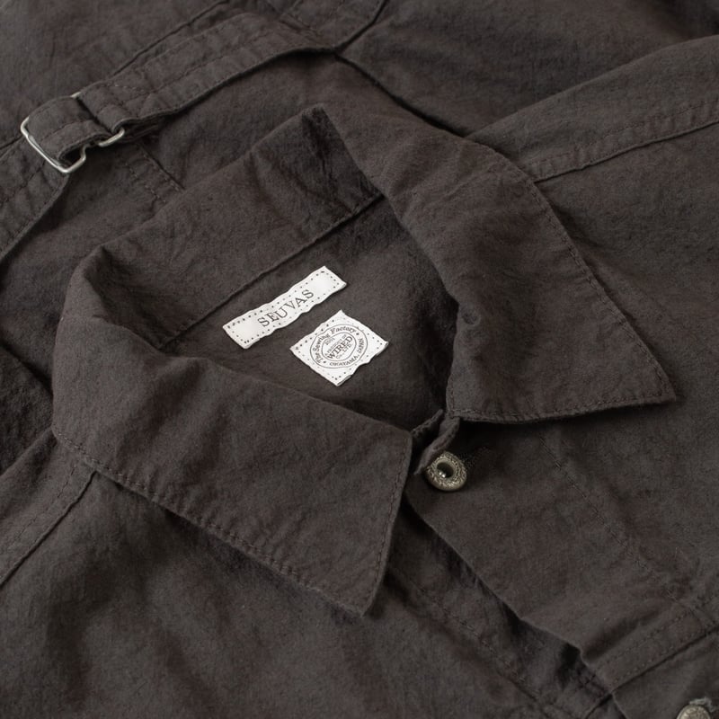 détail col flaneurs veste trucker Seuvas grise (2)