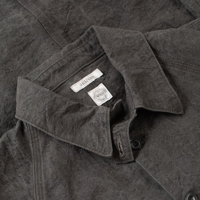 flaneurs seuvas col veste Washi Raglan Coverall Jacket Dark Charcoal (2)