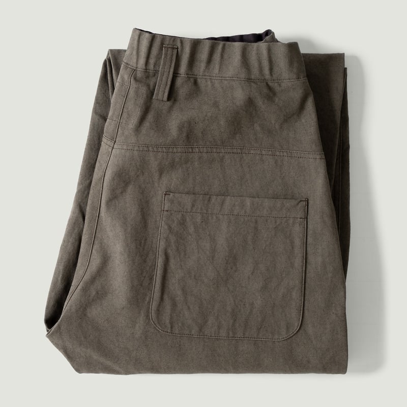 Canvas Trousers Dark Moss Gray