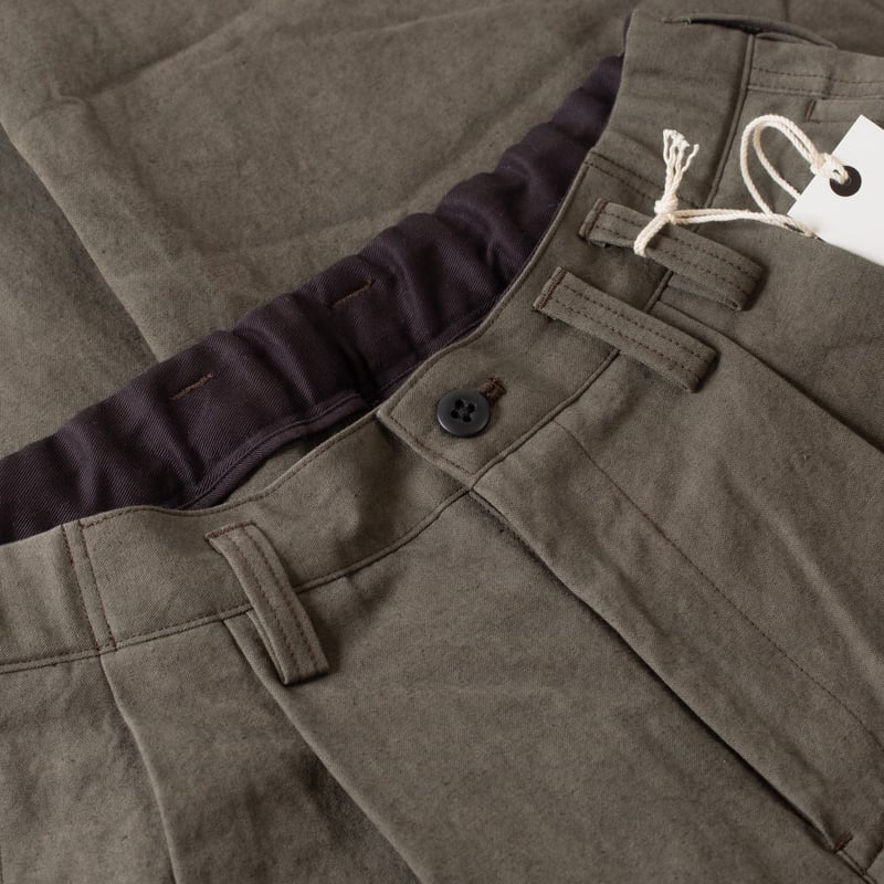 Canvas Trousers Dark Moss Gray