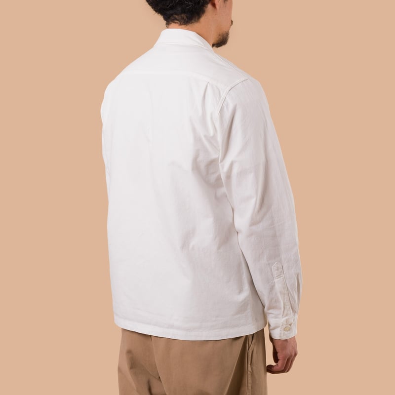 F3514 Open Collar Shirt White
