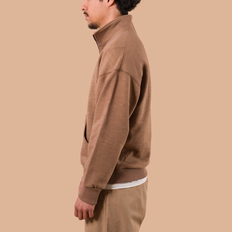 image flaneurs JACKMAN  GG Sweat Half-Zip chocolate de profil