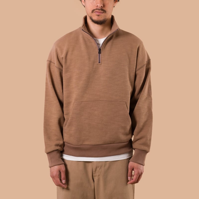 image flaneurs JACKMAN  GG Sweat Half-Zip chocolate de face